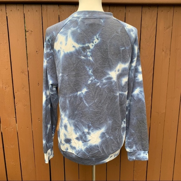Rae Dunn | NWT Size Small Miss Independent Navy & White Tie Dye Sweatshirt - Picture 10 of 16